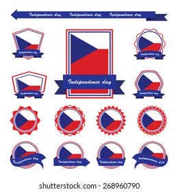 czech republic independence day flags infographic design