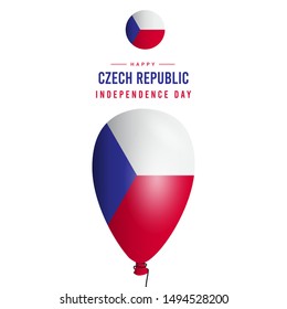 Czech Republic independence day modern design template with balloon.