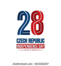 Czech Republic Independence Day with Typography of 28 number when celebrate on October 28.