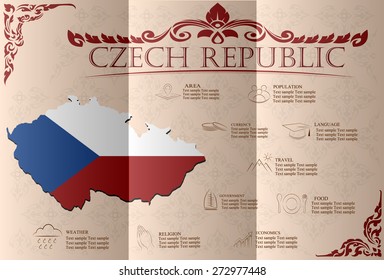 Czech Republic infographics, statistical data, sights. Vector illustration