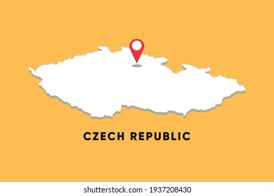 Czech Republic Isometric map with location icon vector illustration design