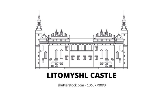 Czech Republic, Litomysl Castle line travel skyline set. Czech Republic, Litomysl Castle outline city vector illustration, symbol, travel sights, landmarks.