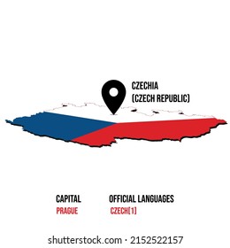 Czech Republic location map capital Official language perfect to used for infographic