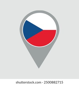  Czech Republic Location Pin Icon Vector Illustration
