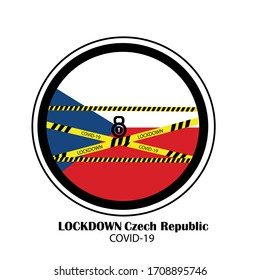 Czech Republic lockdown preventing coronavirus spread or outbreak, Lockdown Creativity Design Vector, Lockdown Coronavirus Creativity design Vector,Covid 19 Lockdown,