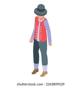 Czech Republic man icon isometric vector. Travel culture. People culture