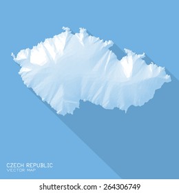 Czech Republic map 3d vector - triangle surface
