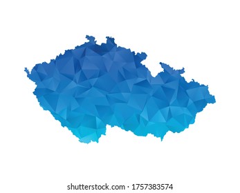 Mapa de la República Checa - Resumen geométrico ruborizado triangular de bajo estilo polo gradiente gráfico sobre fondo blanco , diseño poligonal para su . Ilustración vectorial eps 10.