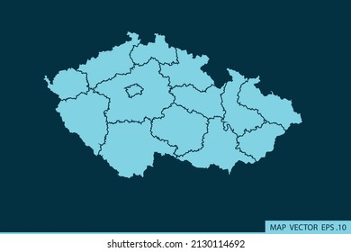 Czech Republic map ,Abstract mash line and point scales on dark background for your web site design map logo, app, ui ,Travel. Vector illustration eps 10.