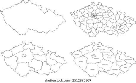 CZECH REPUBLIC MAP with its administrative divisions and regions