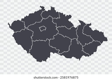 Czech Republic Map Anchor Color on White Background quality files Png