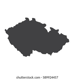 Czech Republic map in black on a white background. Vector illustration