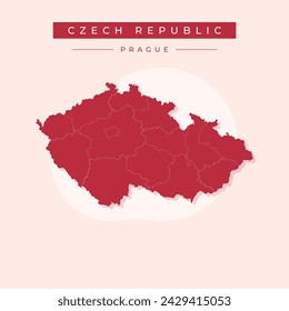 Mapa de la República Checa. Blanco y negro. Proyección Mercator.