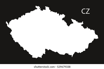 Czech Republic Map black white
