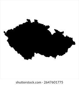 Czech Republic Map - black World Map International vector template with High detailed isolated on white background - Vector