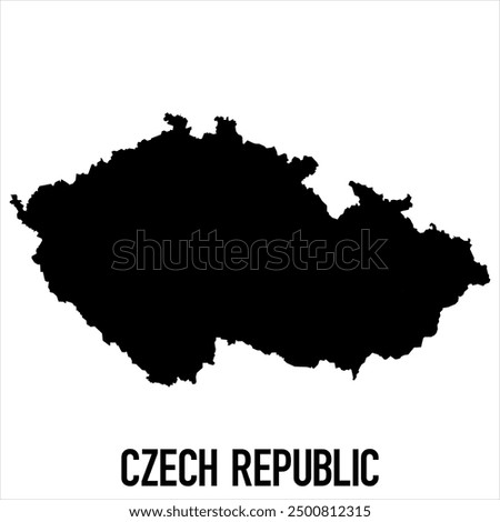 Czech Republic Map - black World Map International vector template with High detailed isolated on white background - Vector