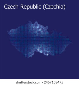 czech republic map with blue bg