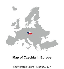 Mapa de la República Checa coloreado con colores de bandera en Europa ilustración vectorial aislada