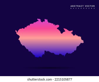 Mapa de la República Checa del estilo de gradiente colorido. Ilustración vectorial.