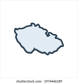 Czech Republic map. Colorful vector illustration icon.