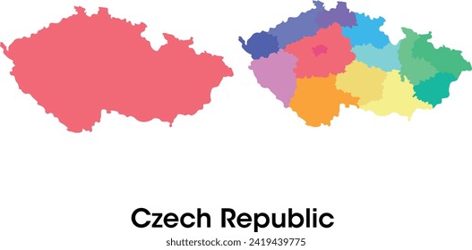czech republic map with division