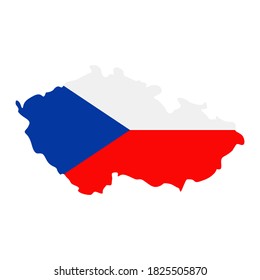 Czech Republic Map Flag Fill Background - Vector illustration