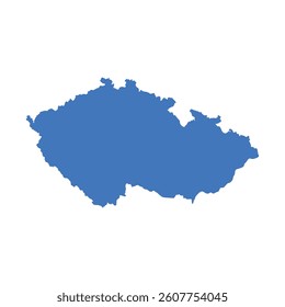 
czech republic map flat blue
