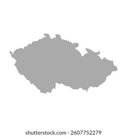 
czech republic map flat grey