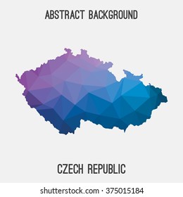 Czech Republic map in geometric polygonal style.Abstract tessellation,modern design background. Vector illustration EPS8