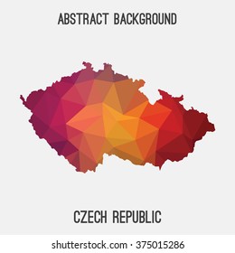 Czech Republic map in geometric polygonal style.Abstract tessellation,modern design background. Vector illustration EPS8
