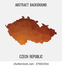 Czech Republic map in geometric polygonal style.Abstract tessellation,modern design background. Vector illustration EPS8