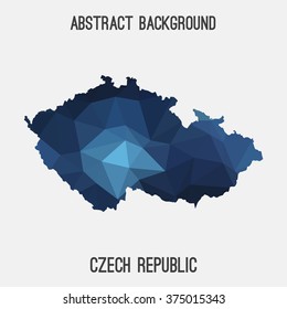 Czech Republic map in geometric polygonal style.Abstract tessellation,modern design background. Vector illustration EPS8