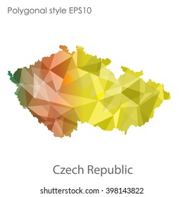 Czech Republic map in geometric polygonal style.Abstract gems triangle,modern design background.