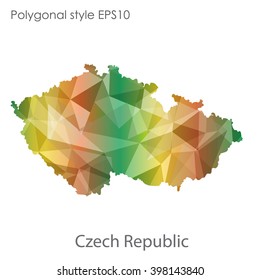 Czech Republic map in geometric polygonal style.Abstract gems triangle,modern design background.