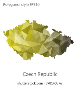 Czech Republic map in geometric polygonal style.Abstract gems triangle,modern design background.