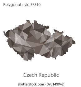Czech Republic map in geometric polygonal style.Abstract gems triangle,modern design background.