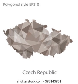 Czech Republic map in geometric polygonal style.Abstract gems triangle,modern design background.