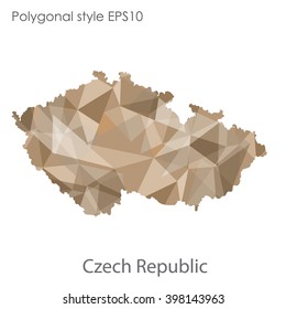 Czech Republic map in geometric polygonal style.Abstract gems triangle,modern design background.