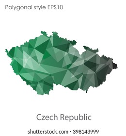 Czech Republic map in geometric polygonal style.Abstract gems triangle,modern design background.