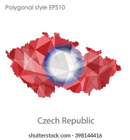 Czech Republic map in geometric polygonal style.Abstract gems triangle,modern design background.