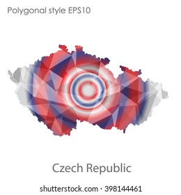 Czech Republic map in geometric polygonal style.Abstract gems triangle,modern design background.