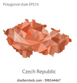 Czech Republic map in geometric polygonal style.Abstract gems triangle,modern design background.