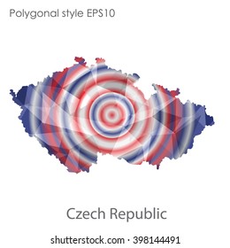 Czech Republic map in geometric polygonal style.Abstract gems triangle,modern design background.