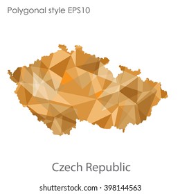 Czech Republic map in geometric polygonal style.Abstract gems triangle,modern design background.