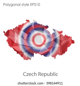 Czech Republic map in geometric polygonal style.Abstract gems triangle,modern design background.