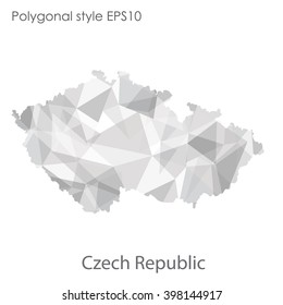 Czech Republic map in geometric polygonal style.Abstract gems triangle,modern design background.