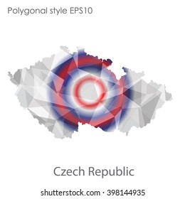 Czech Republic map in geometric polygonal style.Abstract gems triangle,modern design background.