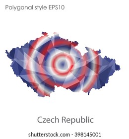 Czech Republic map in geometric polygonal style.Abstract gems triangle,modern design background.