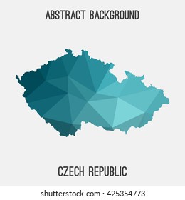 Czech Republic map in geometric polygonal style.Abstract tessellation,modern design background. Vector illustration EPS8