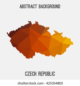 Czech Republic map in geometric polygonal style.Abstract tessellation,modern design background. Vector illustration EPS8